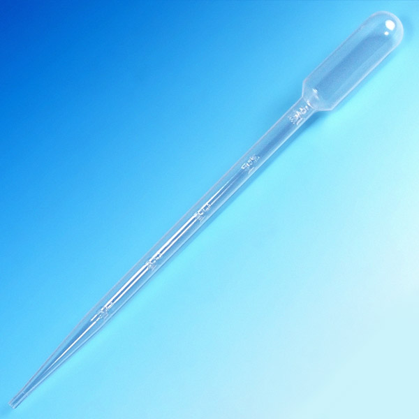 Globe Scientific Transfer Pipet, 15mL, Graduated to 5mL, Extra Long, 215mm (8.5 Inches Long), 250/Box, 10 Boxes/Unit Transfer pipettes; liquid transfer; plastic pipettes; transfer pipet